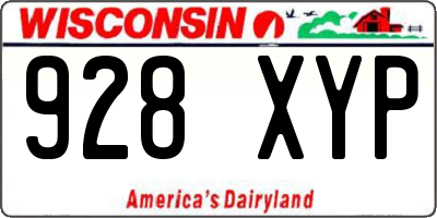 WI license plate 928XYP