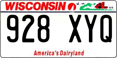 WI license plate 928XYQ