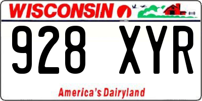 WI license plate 928XYR