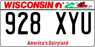 WI license plate 928XYU