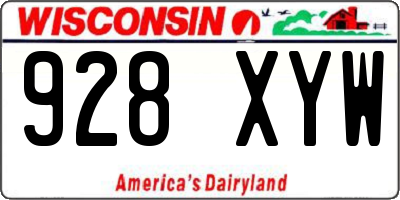 WI license plate 928XYW