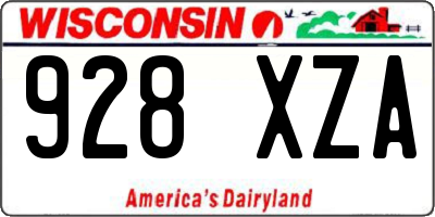 WI license plate 928XZA