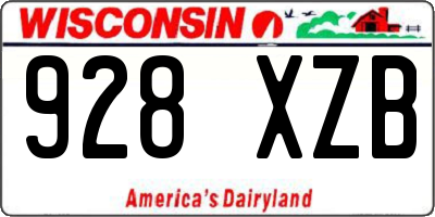 WI license plate 928XZB