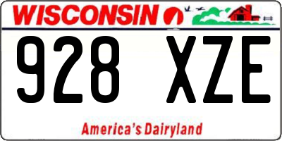 WI license plate 928XZE