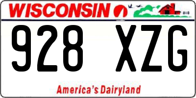 WI license plate 928XZG