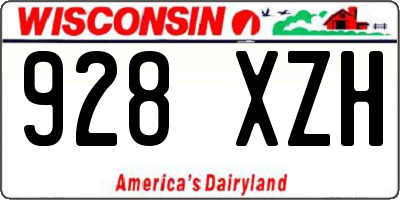 WI license plate 928XZH