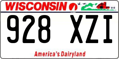 WI license plate 928XZI