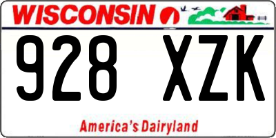 WI license plate 928XZK