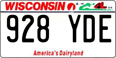 WI license plate 928YDE