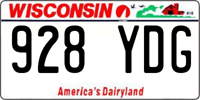 WI license plate 928YDG