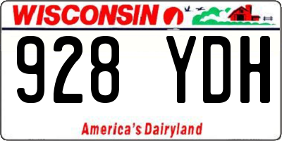 WI license plate 928YDH