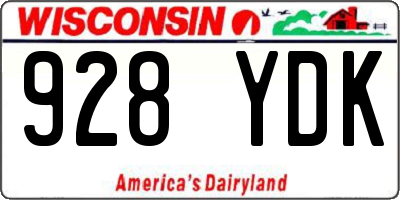 WI license plate 928YDK
