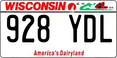 WI license plate 928YDL