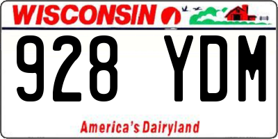 WI license plate 928YDM