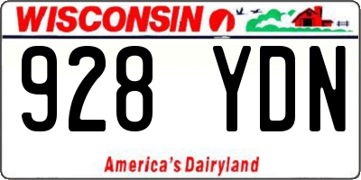 WI license plate 928YDN