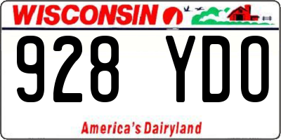 WI license plate 928YDO
