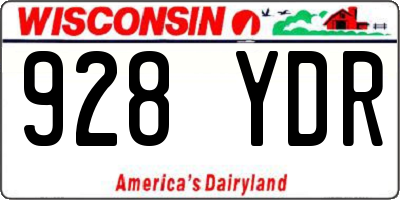 WI license plate 928YDR