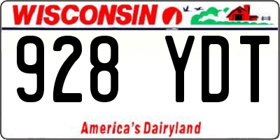 WI license plate 928YDT