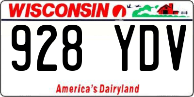 WI license plate 928YDV