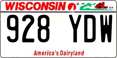 WI license plate 928YDW