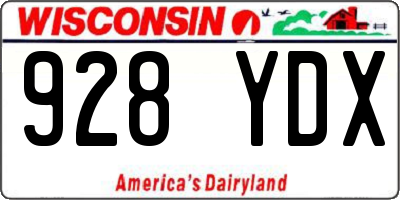 WI license plate 928YDX