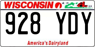 WI license plate 928YDY