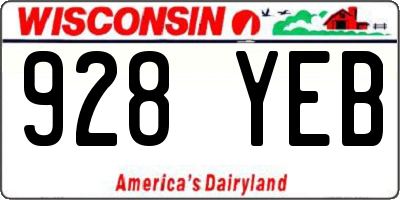 WI license plate 928YEB