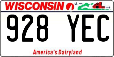 WI license plate 928YEC