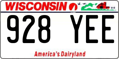 WI license plate 928YEE