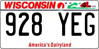 WI license plate 928YEG
