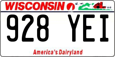 WI license plate 928YEI