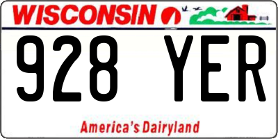WI license plate 928YER