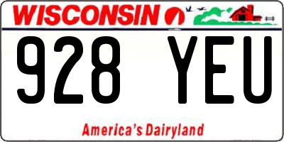 WI license plate 928YEU