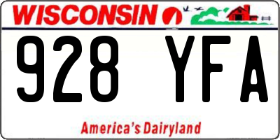 WI license plate 928YFA