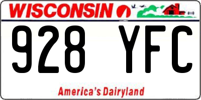 WI license plate 928YFC