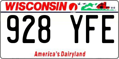 WI license plate 928YFE