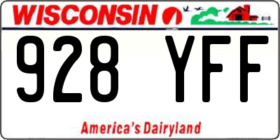 WI license plate 928YFF