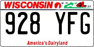 WI license plate 928YFG