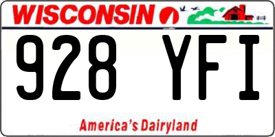 WI license plate 928YFI