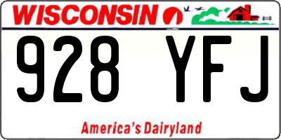 WI license plate 928YFJ