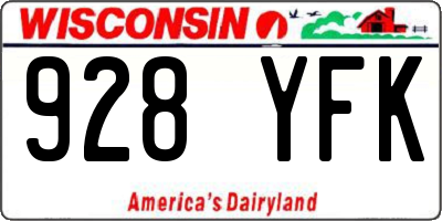 WI license plate 928YFK
