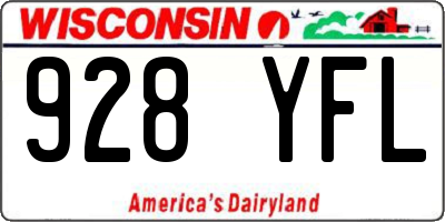 WI license plate 928YFL