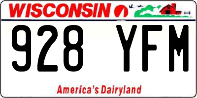 WI license plate 928YFM