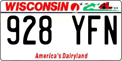 WI license plate 928YFN