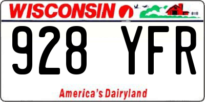 WI license plate 928YFR