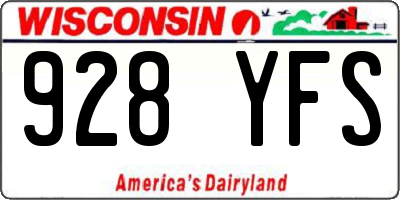 WI license plate 928YFS