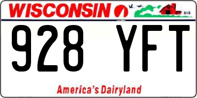 WI license plate 928YFT