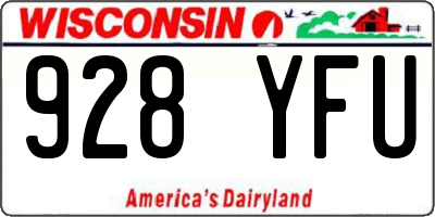 WI license plate 928YFU