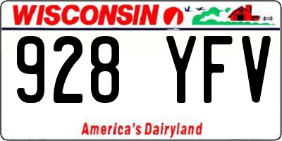 WI license plate 928YFV