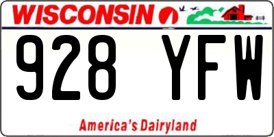 WI license plate 928YFW